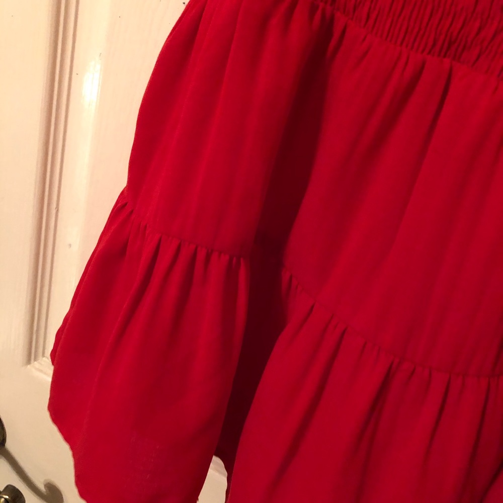 Red Flowy Top - Picture 3 of 3